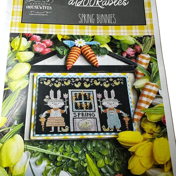 Spring Bunnies Cross Stitch Pattern aDOORables NEW Stitching With The Housewives - Picture 2 of 3